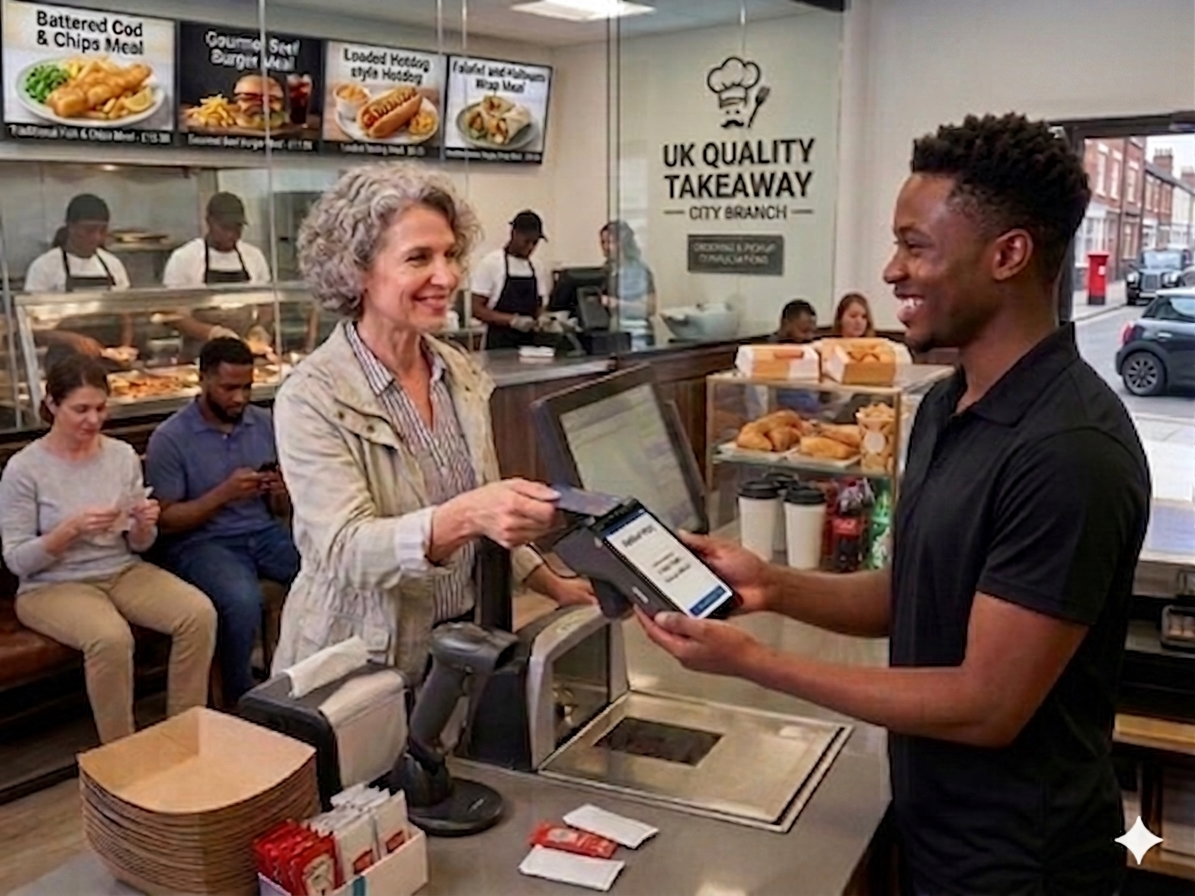 Shift4 Dine EPOS system in a busy shop