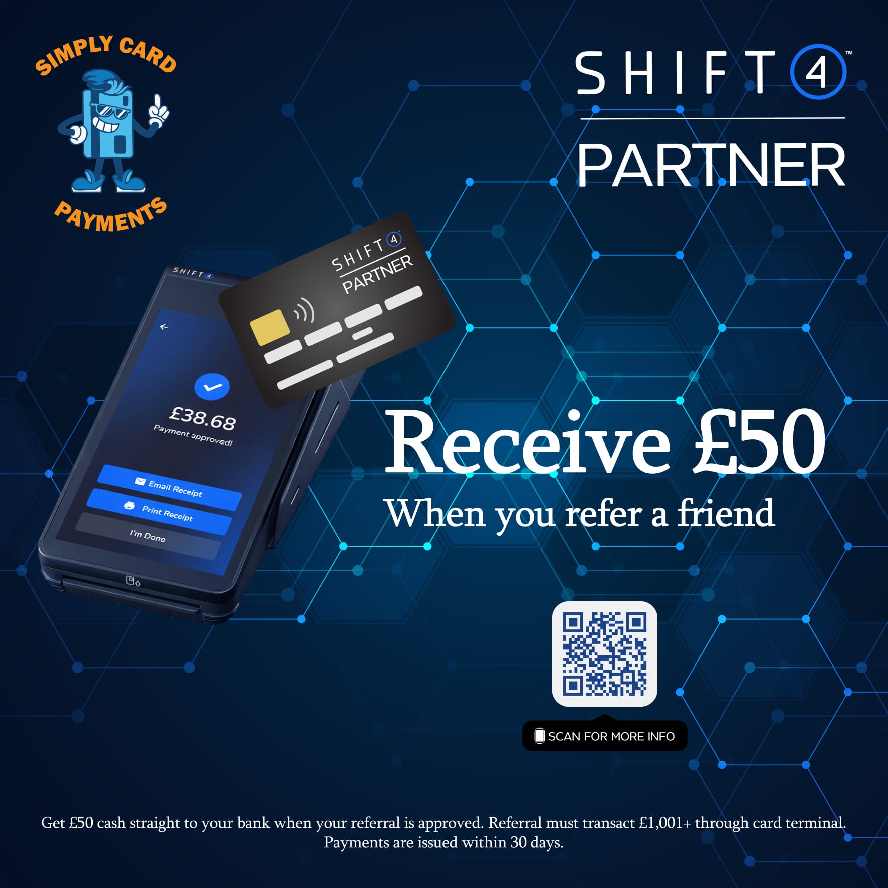 Shift4 Partner Referral Promotion: Receive £50 When you refer a friend